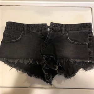 Volcom black jean shorts